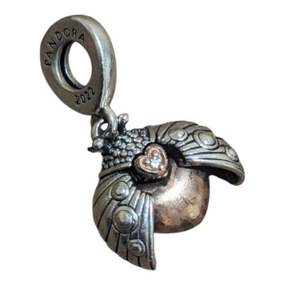 Pandora 2022 Ladybird & Heart Dangle Charm Club Exclusive Sterling - Picture 2 of 3